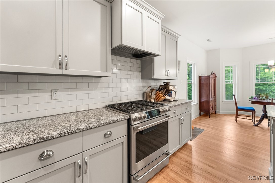 216 Edwin Circle Aylett, VA 23009 - Photo 13 of 27 a kitchen with stainless steel appliances granite countertop a stove a sink and a white cabinets