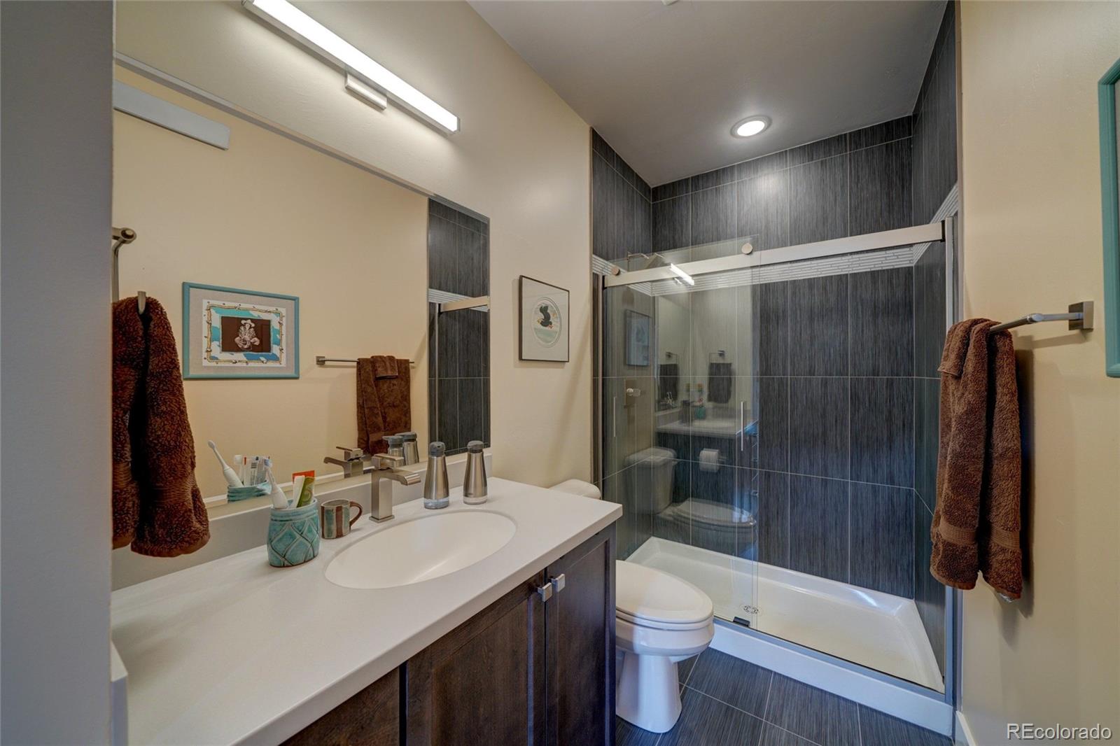 108 Old Stage Road, Unit C Salida, CO 81201 - Photo 14 of 30 a bathroom with a sink a toilet and shower