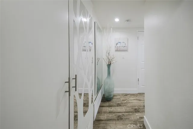 a view of a hallway with a elevator