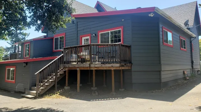 a front view of house with street