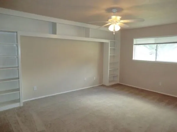 an empty room with a window