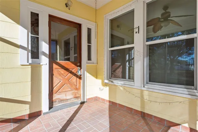 front view of a house with a glass door