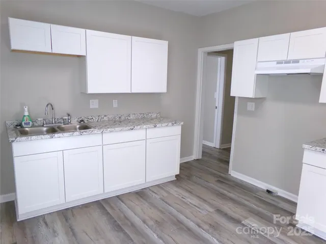 a room with a sink cabinets and utility