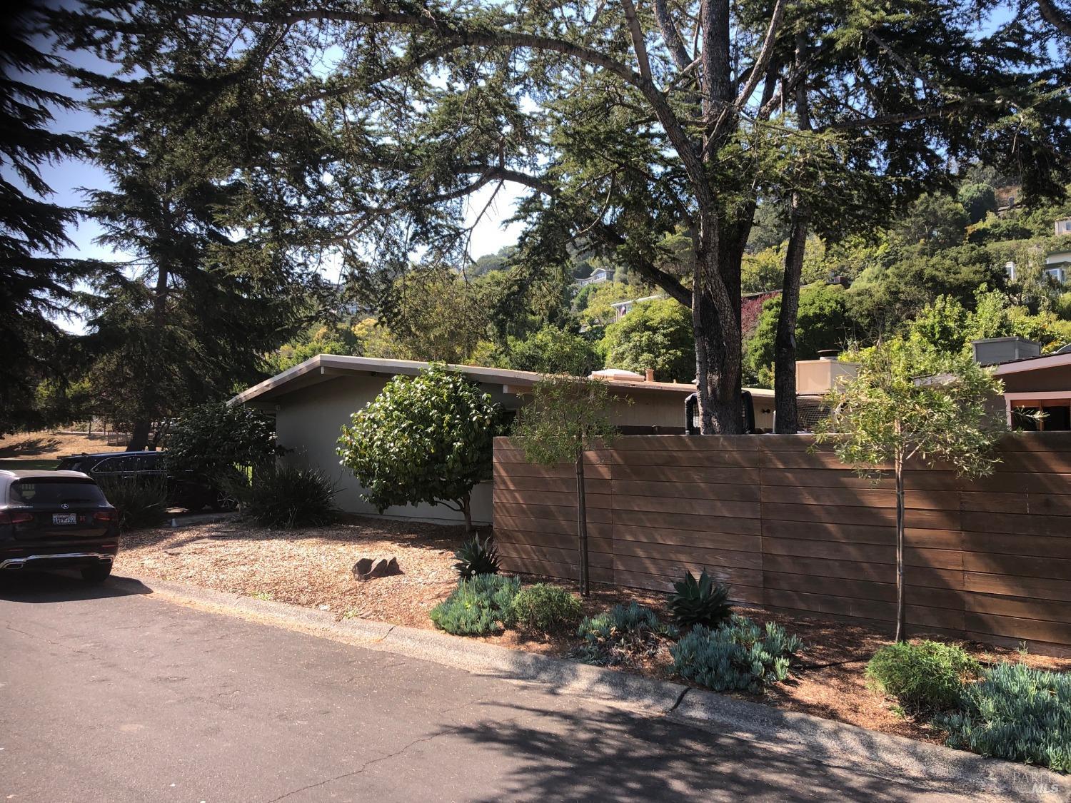 3 Community Road Belvedere, CA 94920 - Photo 1 of 1 a view of a street with a bench under a large tree