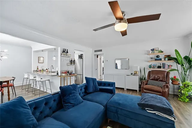 a living room with furniture