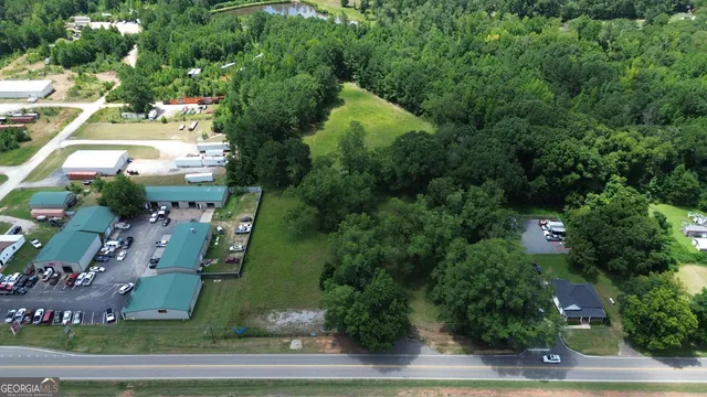 an aerial view of a city