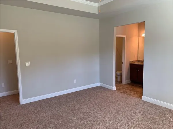 an empty room with closet