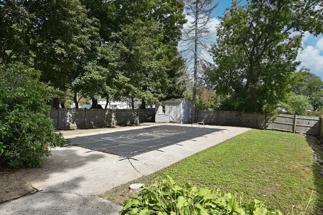 a porch with seating space