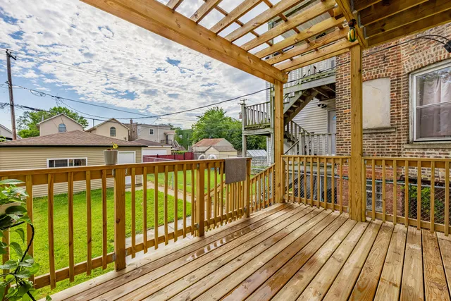 a view of a backyard with a garden
