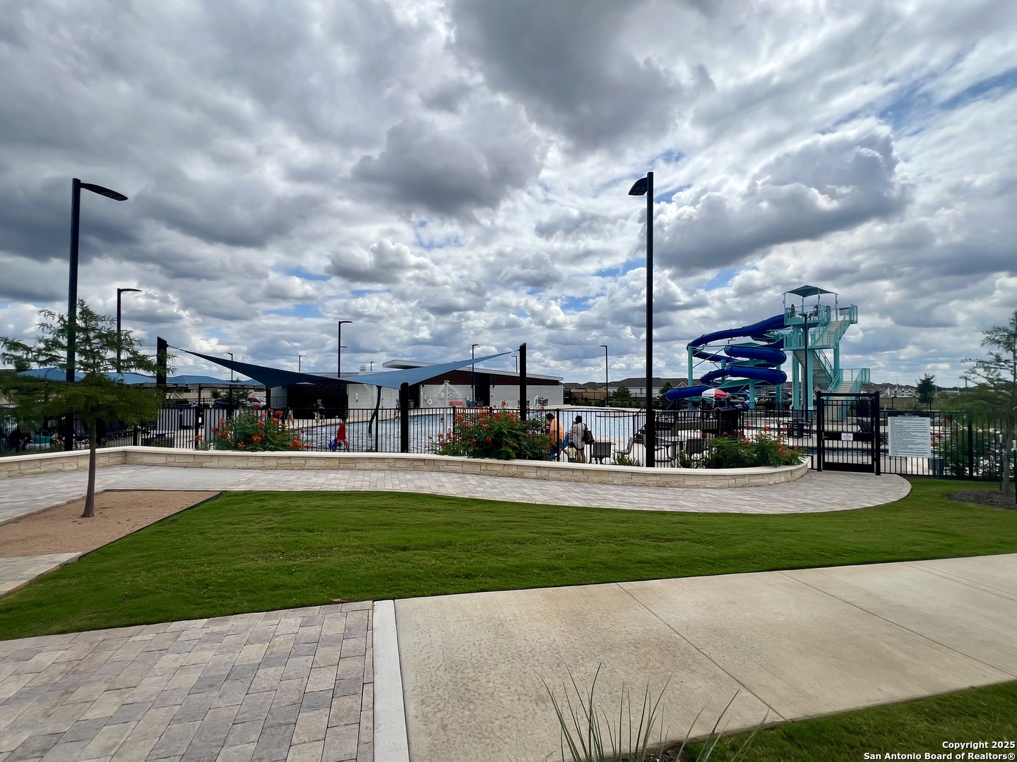 9178 Colonel Trail Seguin, TX 78155 - Photo 55 of 59 a view of a big yard with plants and a fountain