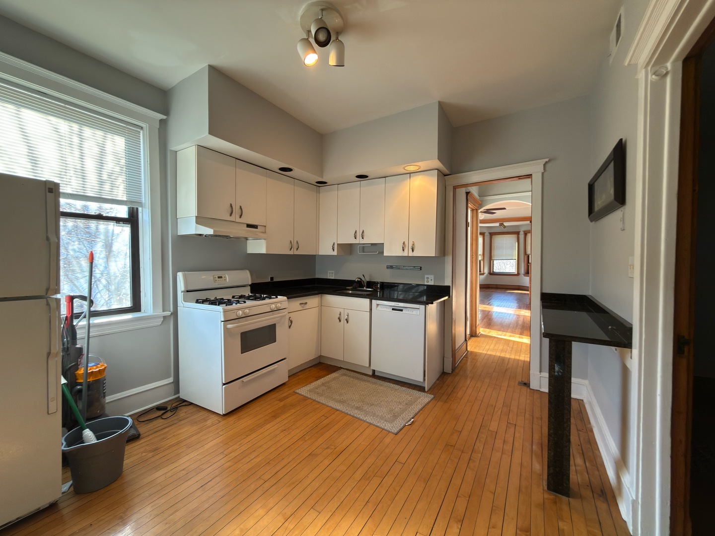 Undisclosed Address Chicago, IL 60647 - Photo 15 of 20 a kitchen with wooden floors and appliances