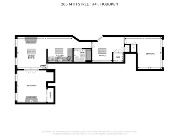 $4,000 | 205 14th Street, Unit 4F, Hoboken, NJ 07030
