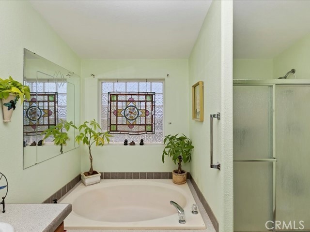 40410 Exa Ely Road Hemet, CA 92544 - Photo 33 of 74 a bathroom with a tub and shower