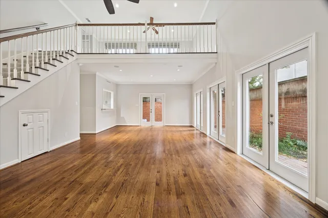 a view of entryway with wooden floor