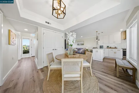 a view of a garden with a tree