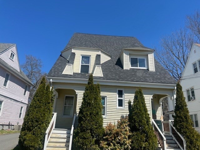 a front view of a house