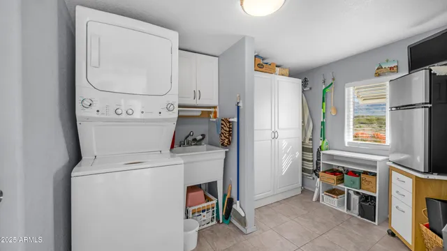 a view of a swimming pool with a garden