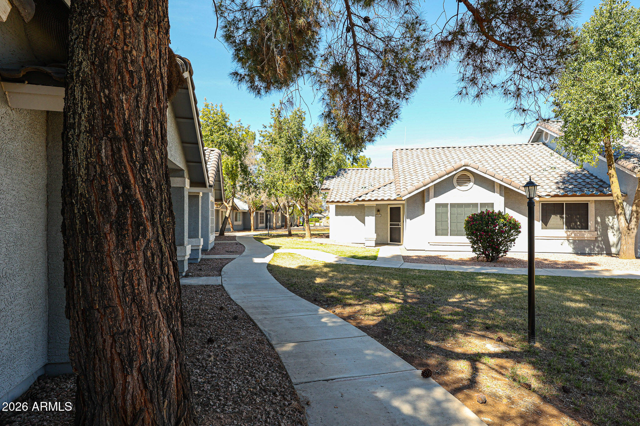 860 North McQueen Road, Unit 1145 Chandler, AZ 85225 - Photo 62 of 63 a view of a white house with a yard