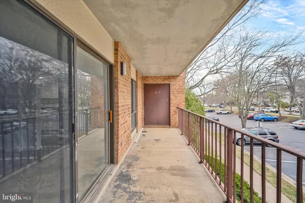 a view of a porch with a backyard