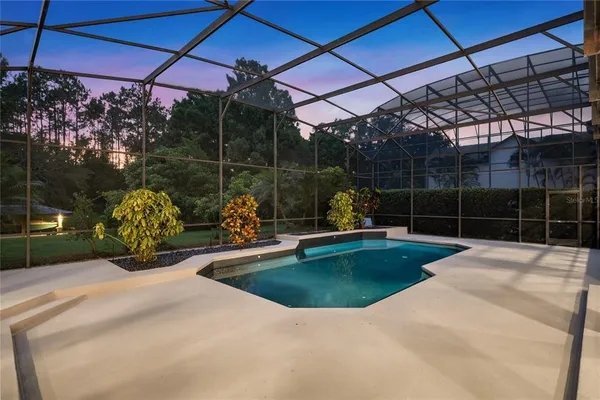 a view of a backyard with potted plants