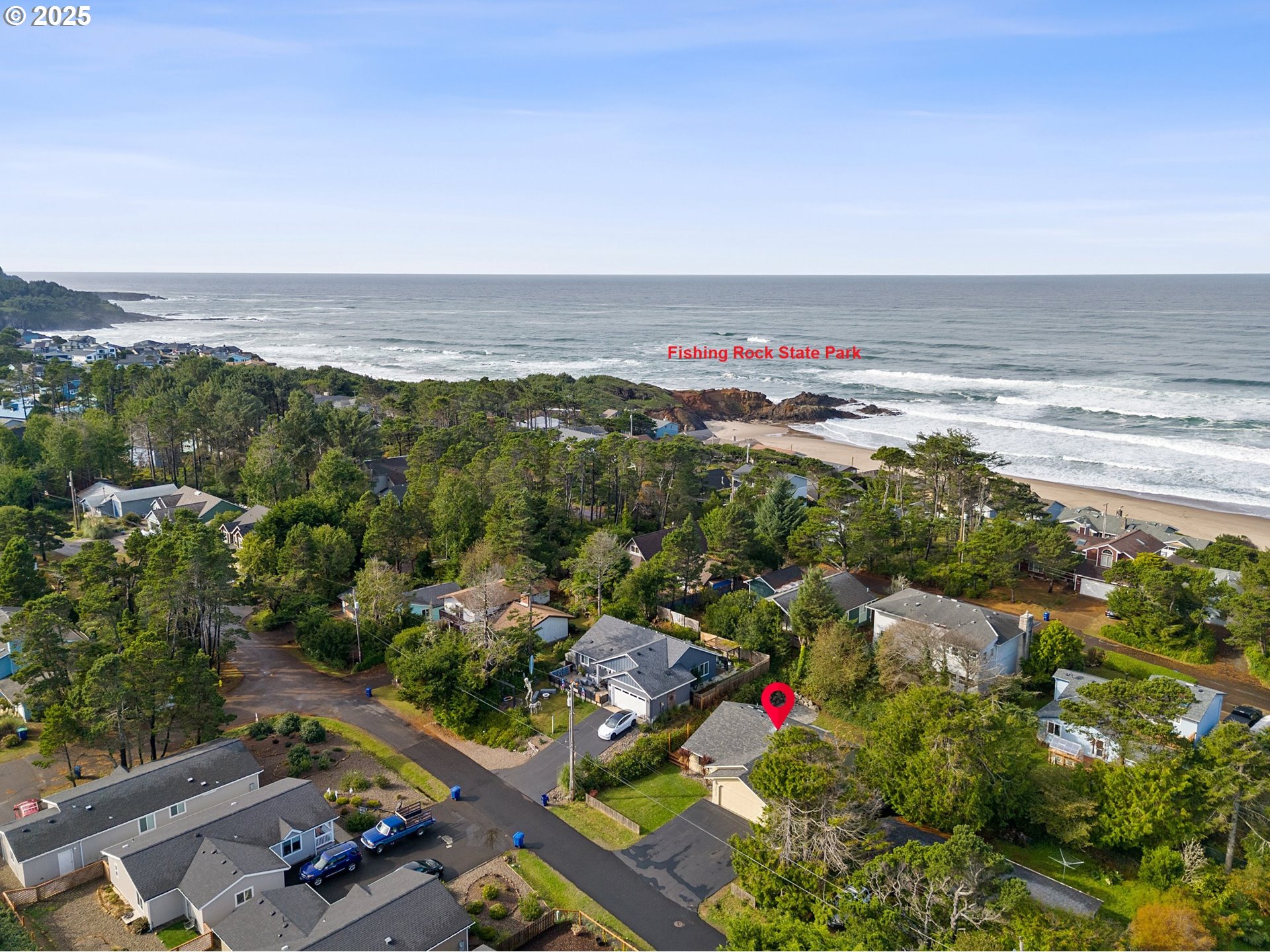 3635 Sea Mist Avenue Depoe Bay, OR 97341 - Photo 4 of 38 an aerial view of lake and residential houses with outdoor space
