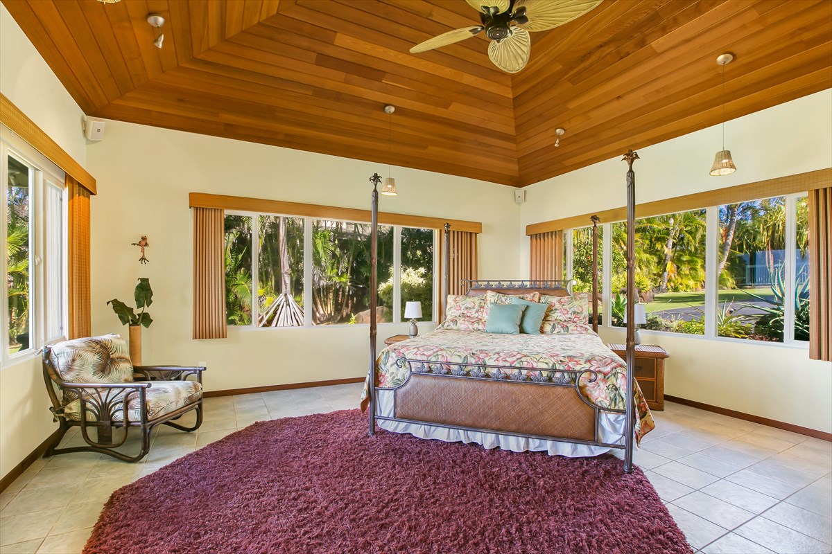 1811 Pe'e Road Koloa, HI 96756 - Photo 15 of 25 a large bedroom with a bed and large windows