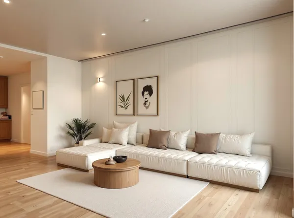 a living room with furniture and a couch