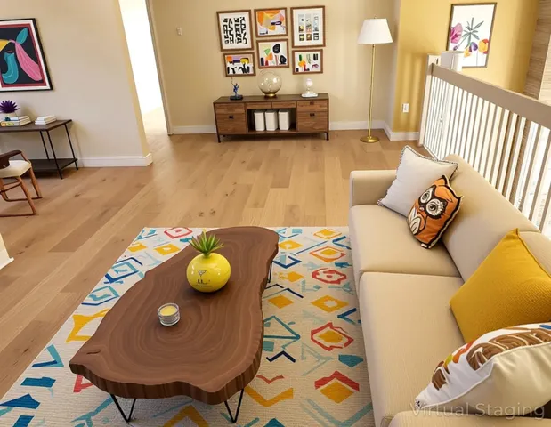 a workspace with furniture and window