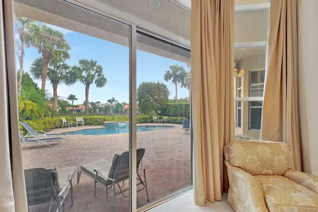 a view of a chairs in front of a building