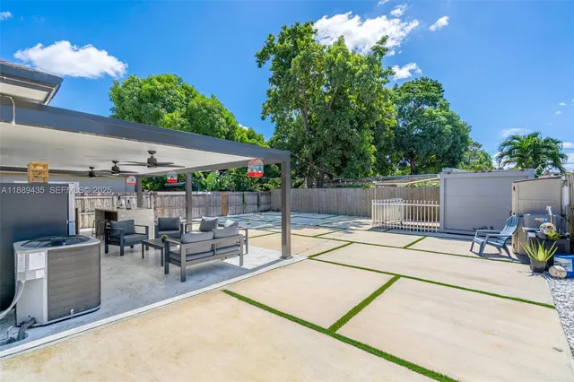 a view of a building with a street