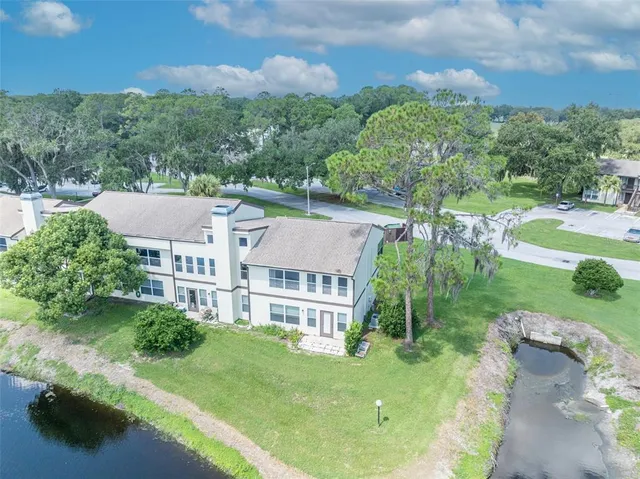 an aerial view of a house