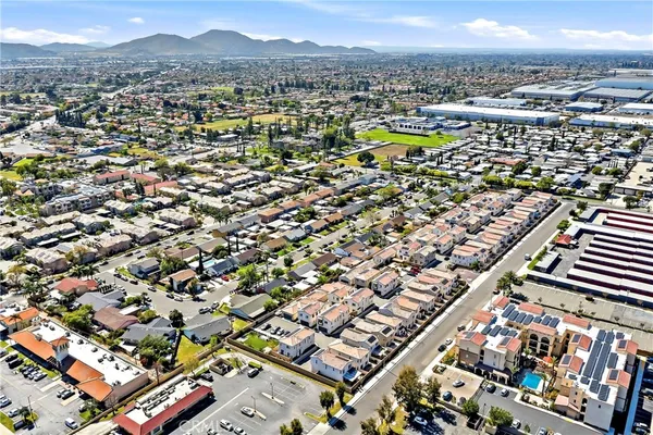 an aerial view of a city