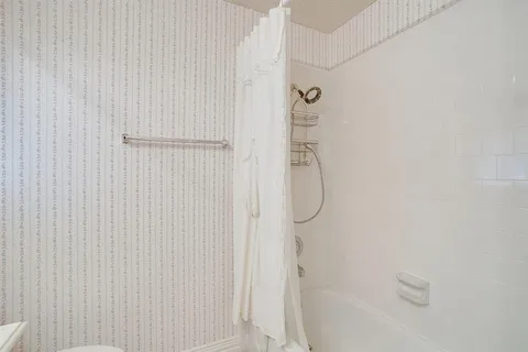 a bathroom with a shower