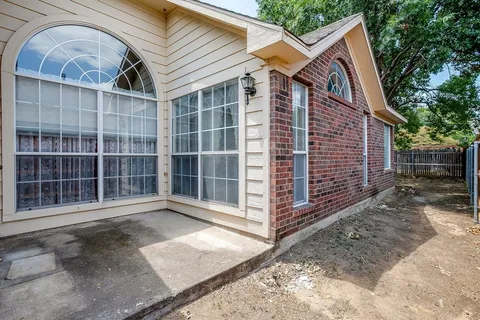 a view of a yard with a tree