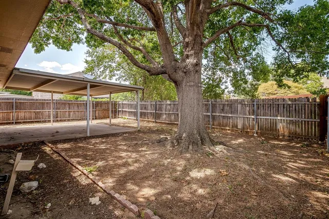 a view of a house with a tree in the yard