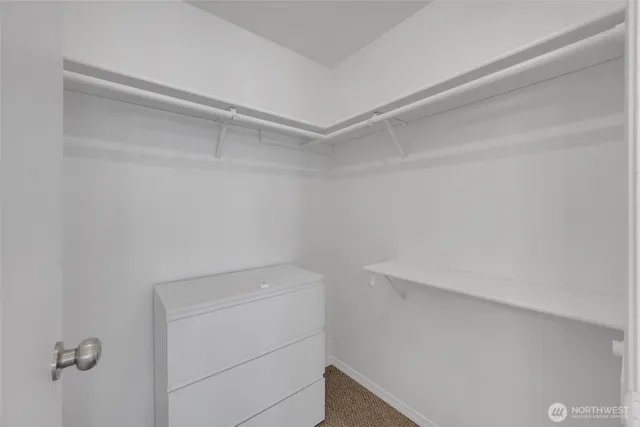 a view of an empty walk in closet