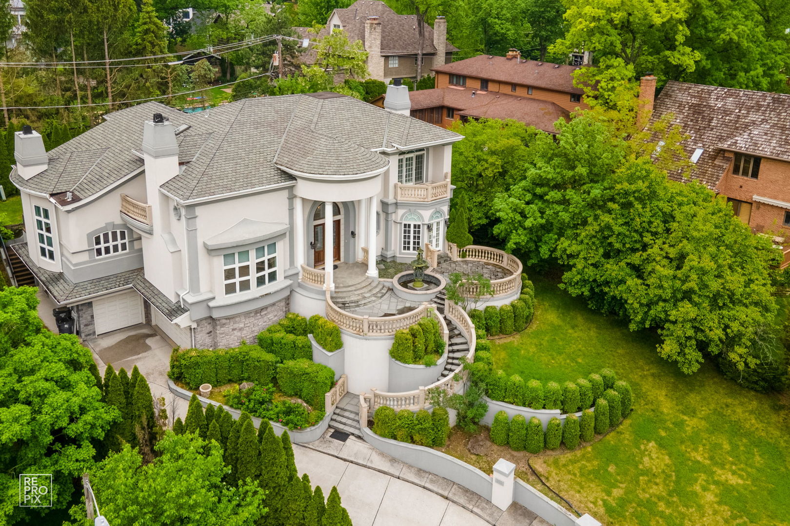 355 Flagg Court Hinsdale, IL 60521 - Photo 49 of 53 an aerial view of a house with yard swimming pool and outdoor seating