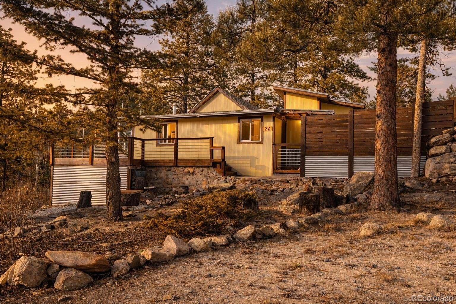 a backyard of a house with lots of green space