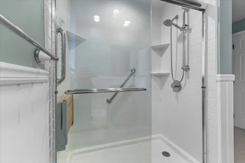 a bathroom with a shower