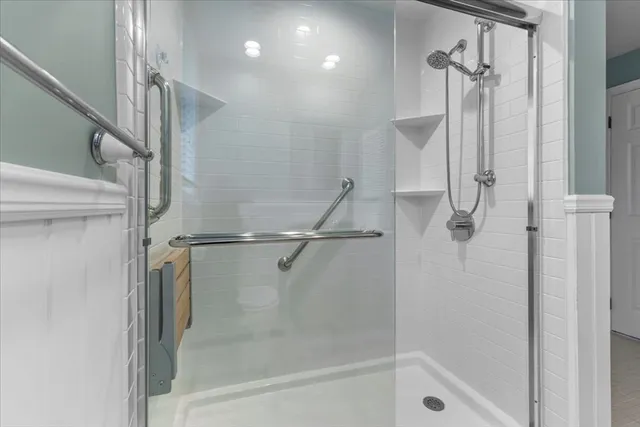 a bathroom with a shower