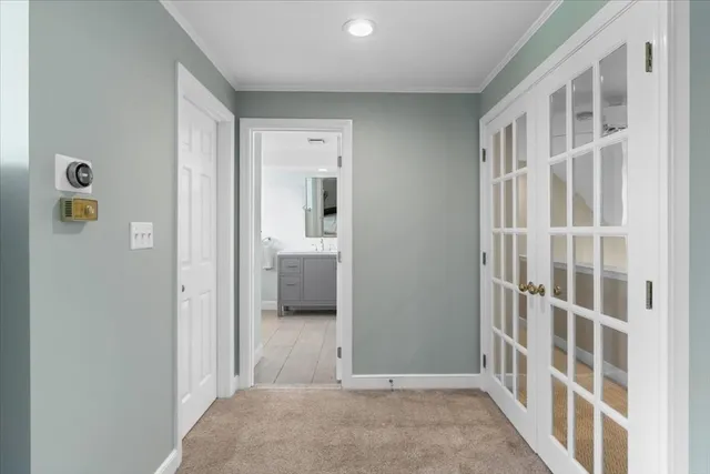 a view of a bathroom with a bedroom