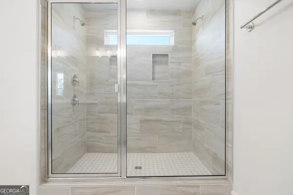 a bathroom with a shower