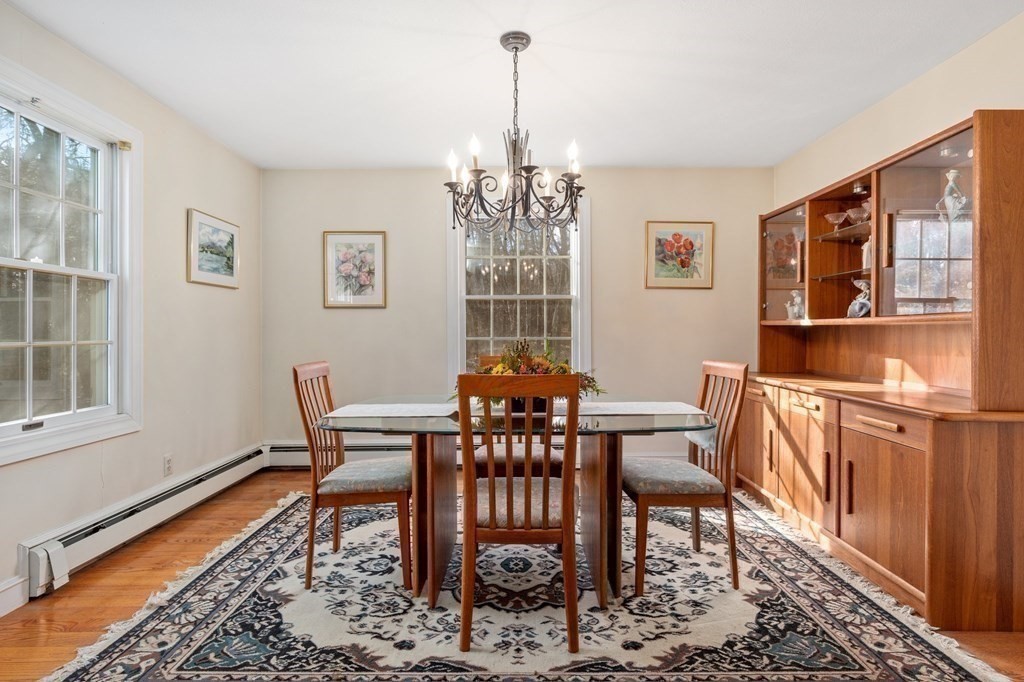 30 Woodside Road Topsfield, MA 01983 - Photo 9 of 42 a view of a dining room with furniture window and wooden floor
