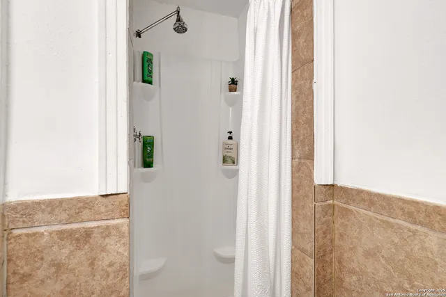 a bathroom with a shower
