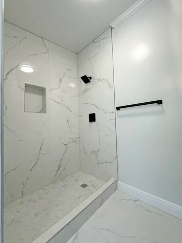 a bathroom with a shower