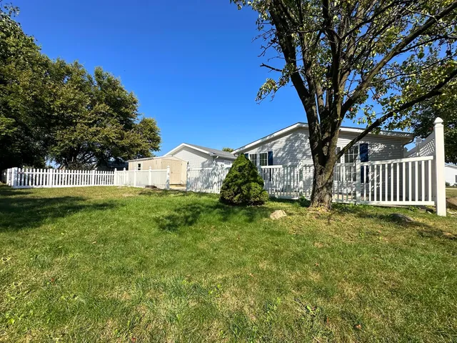 a garden view with a trees