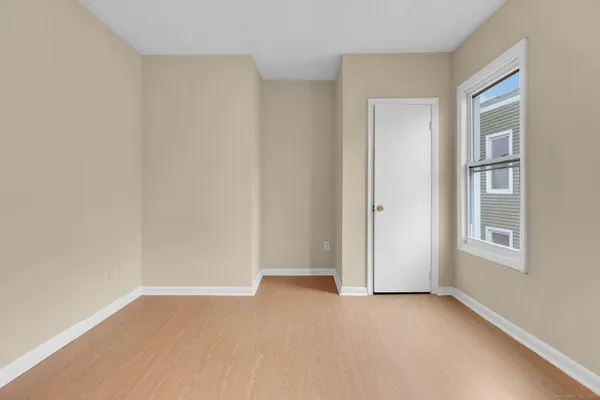 an empty room with windows