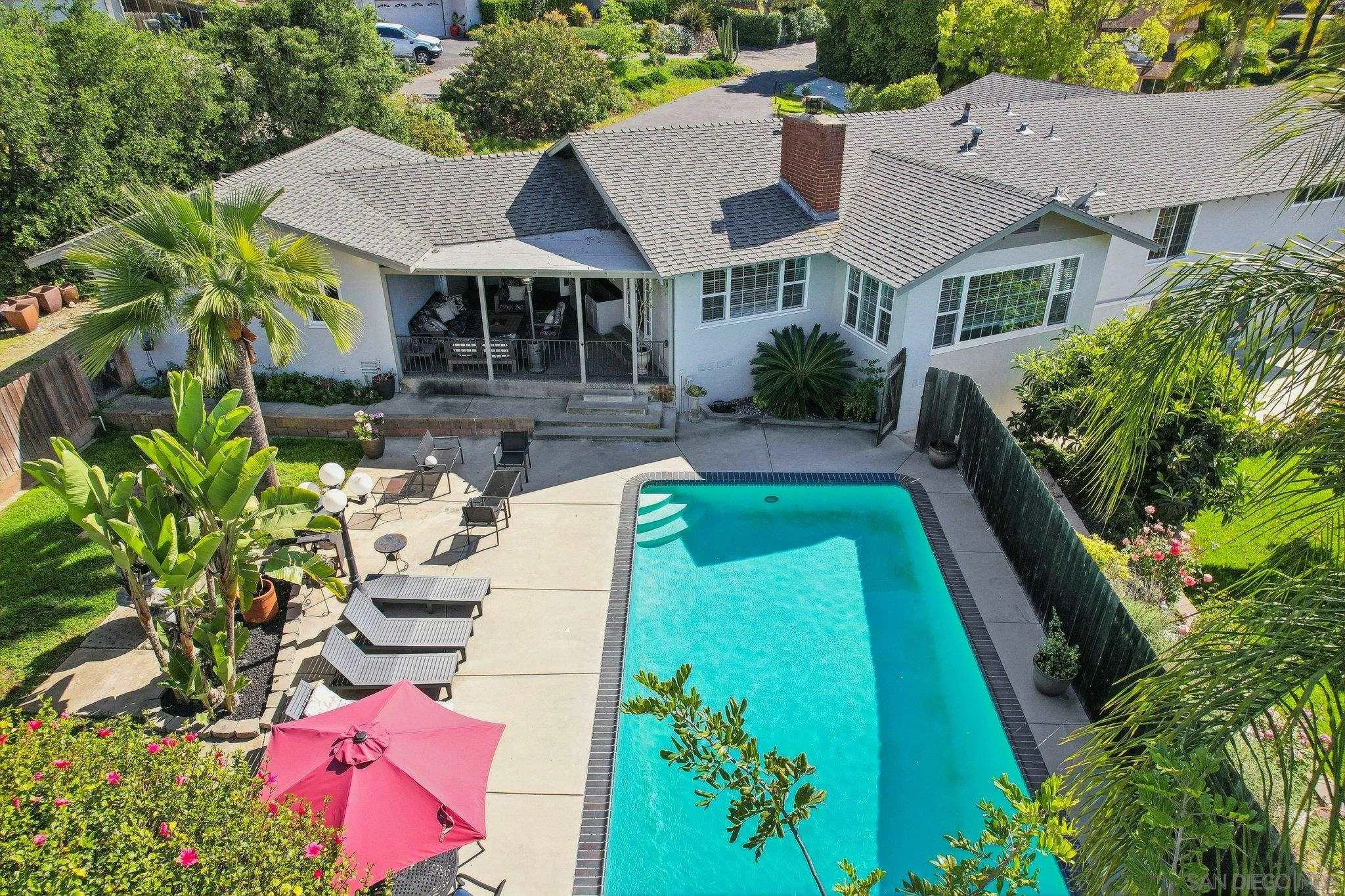 10420 Loma Rancho Drive Spring Valley, CA 91978 - Photo 38 of 41 an aerial view of a house with swimming pool garden and patio