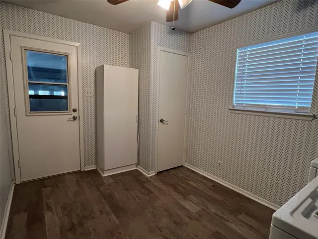 an empty room with closet