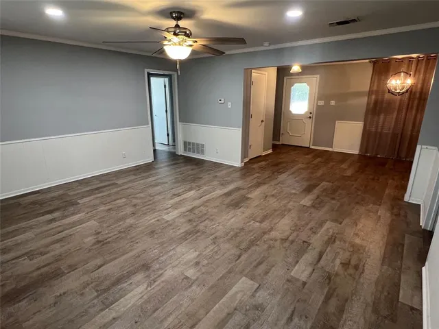 a view of a livingroom with a chandelier